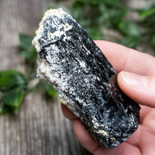 Black Tourmaline Crystallized with Hyalite Opal (Namibia) #5