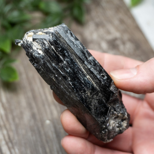 Black Tourmaline Crystallized with Hyalite Opal (Namibia) #4