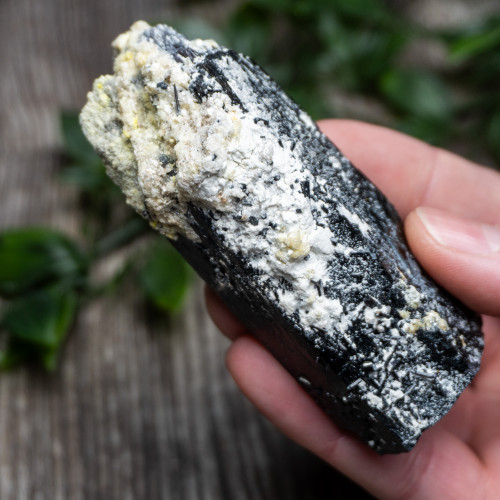 Black Tourmaline Crystallized with Hyalite Opal (Namibia) #5