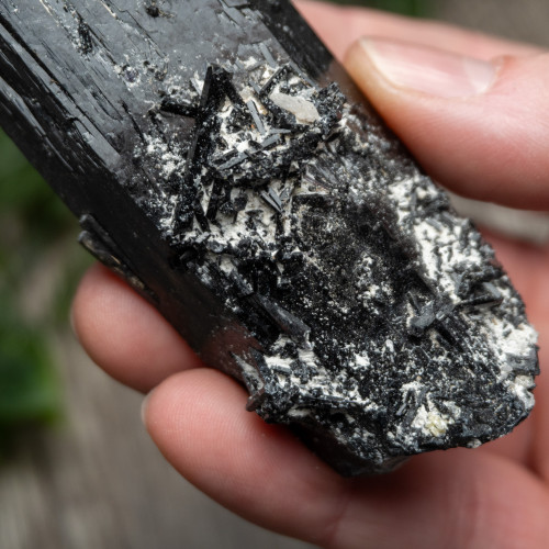 Black Tourmaline Crystallized with Hyalite Opal (Namibia) #3