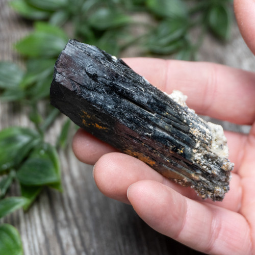 Black Tourmaline Crystallized with Hyalite Opal (Namibia) #2