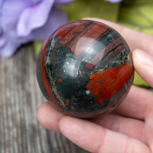 Bloodstone with Pyrite Sphere #5