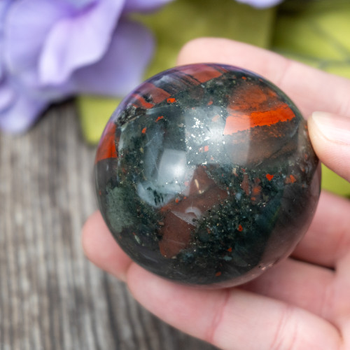 Bloodstone with Pyrite Sphere #5