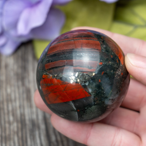 Bloodstone with Pyrite Sphere #5