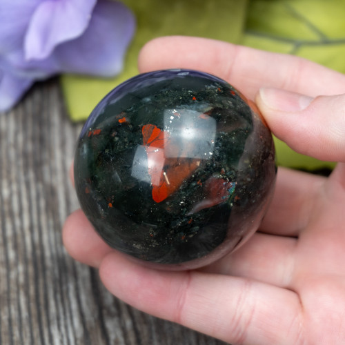 Bloodstone with Pyrite Sphere #4