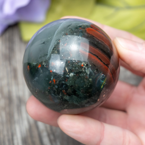 Bloodstone with Pyrite Sphere #3