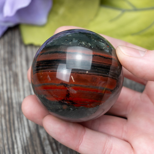Bloodstone with Pyrite Sphere #3