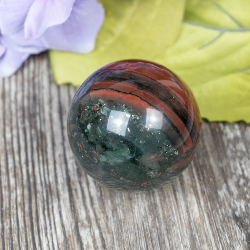Bloodstone with Pyrite Sphere #3