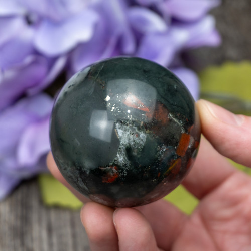 Bloodstone with Pyrite Sphere #2
