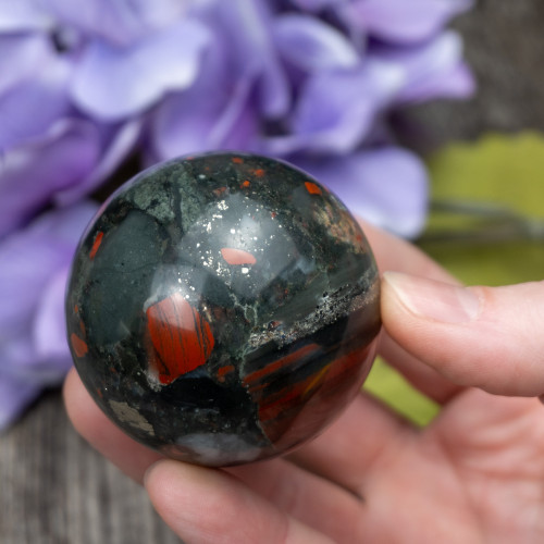 Bloodstone with Pyrite Sphere #1