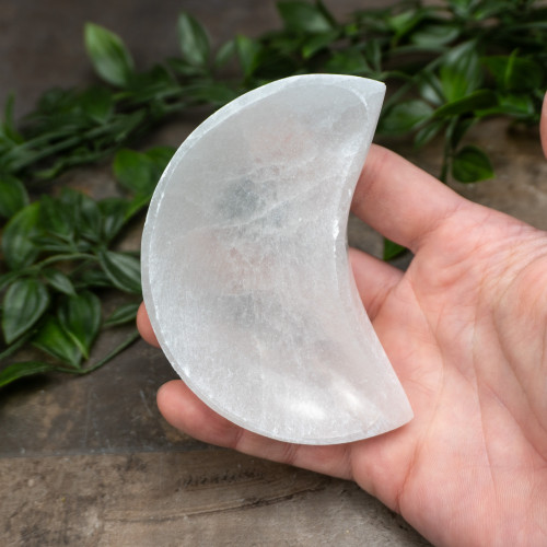 Small Selenite Crescent Moon Bowl