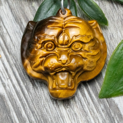 Tiger Eye Tiger Necklace