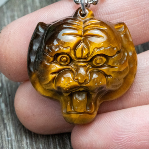 Tiger Eye Tiger Necklace