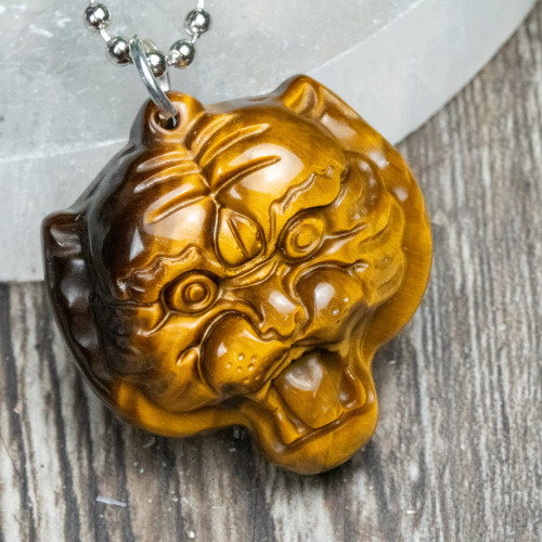 Tiger Eye Tiger Necklace
