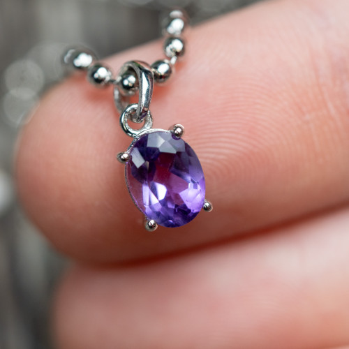 Amethyst Facetted Sterling Silver Necklace #2