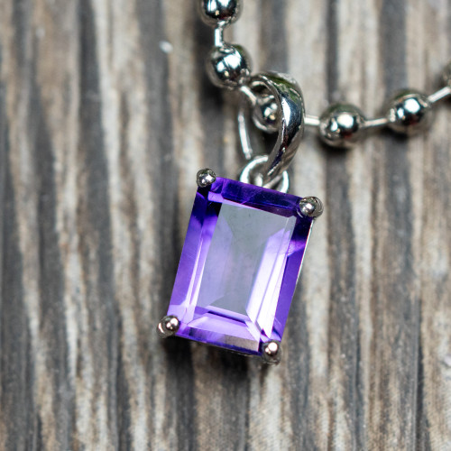Amethyst Facetted Sterling Silver Necklace #1