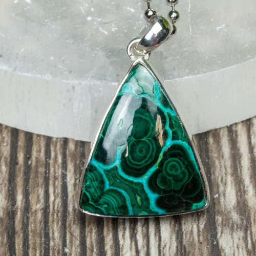 Malachite & Chrysocolla Sterling Silver Necklace #1