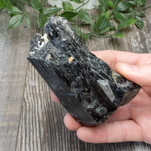 Black Tourmaline Crystallized with Hyalite Opal (Namibia) #10