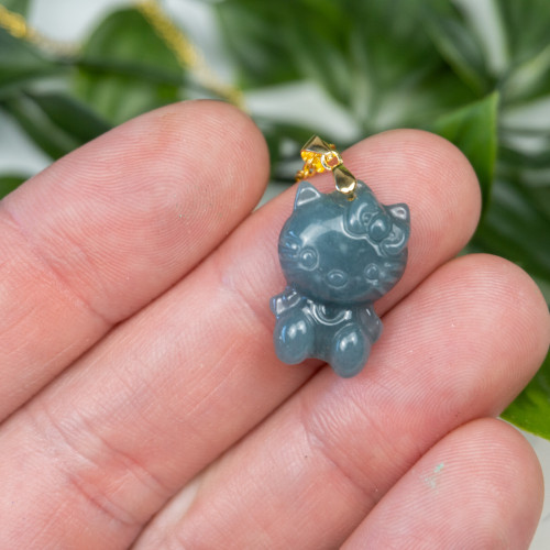 Burmese Jade Hello Kitty Necklace