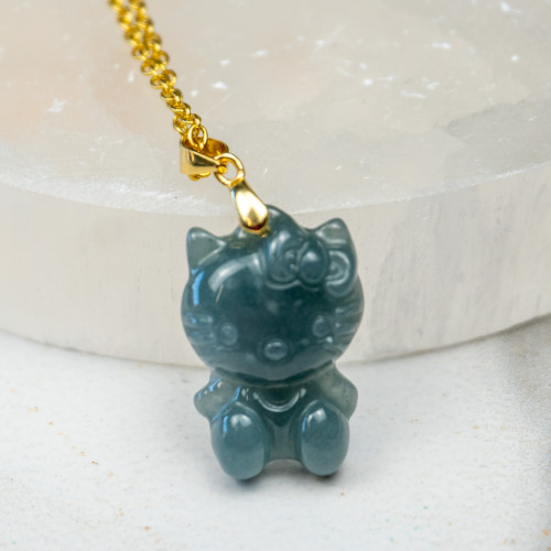 Burmese Jade Hello Kitty Necklace