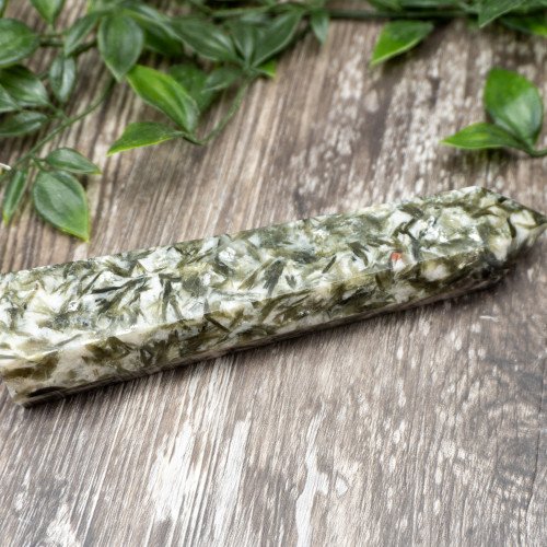 Green Mica & Garnet in Quartz Tower #4