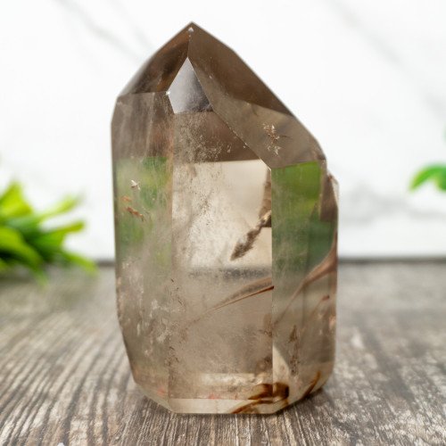 Amphibole Smoky Quartz Tower #1