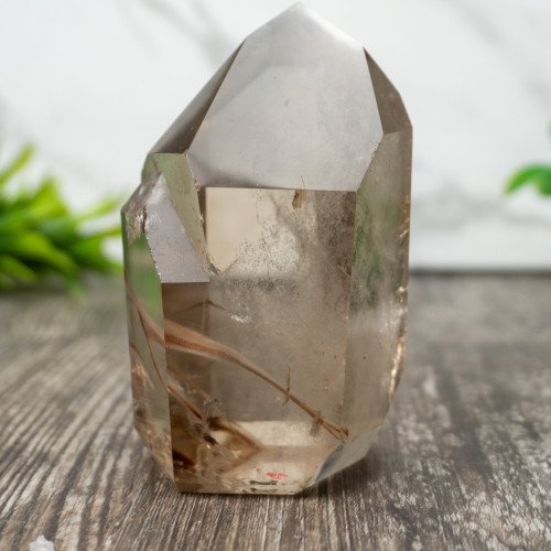 Amphibole Smoky Quartz Tower #1
