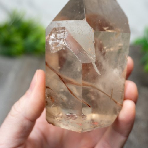 Amphibole Smoky Quartz Tower #1