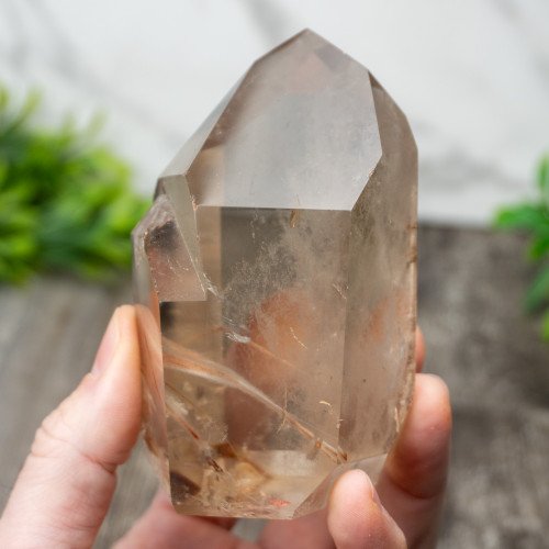 Amphibole Smoky Quartz Tower #1