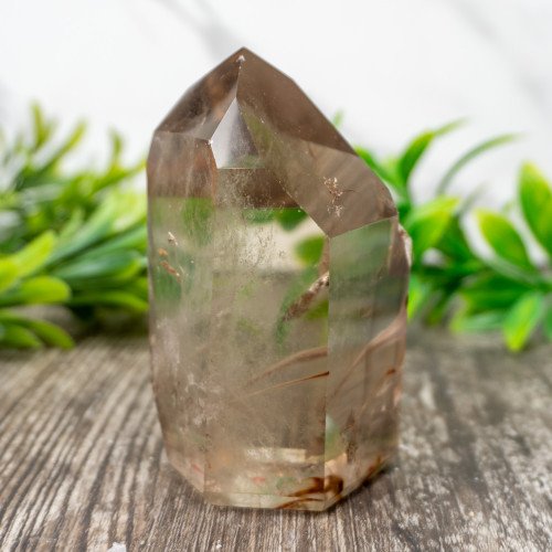 Amphibole Smoky Quartz Tower #1