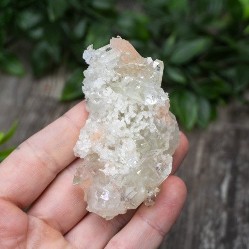 Apophyllite with Stilbite on Crystallized Quartz #1