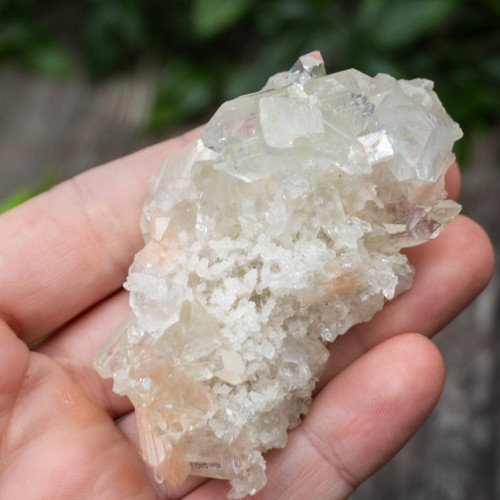 Apophyllite with Stilbite on Crystallized Quartz #1