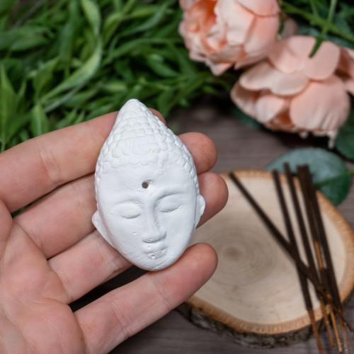 Buddha Head Incense Holder with Incense