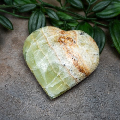 Kiwi Calcite Heart #7