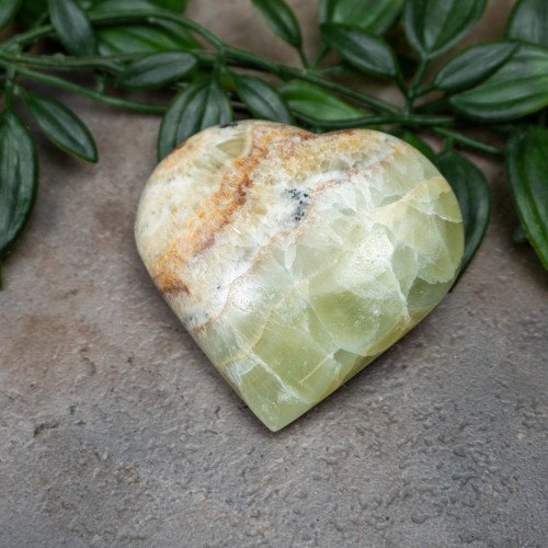 Kiwi Calcite Heart #7