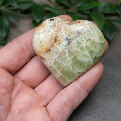 Kiwi Calcite Heart #7