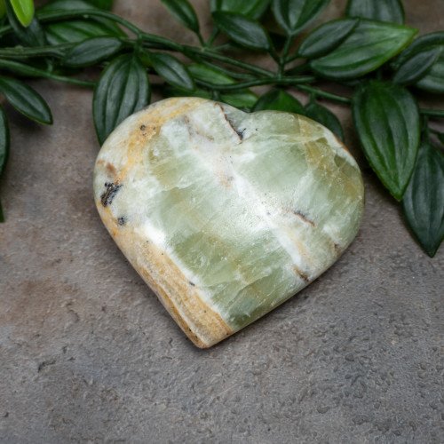 Kiwi Calcite Heart #4