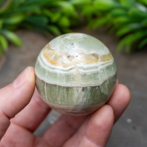 Kiwi Calcite Sphere #2
