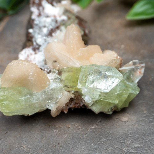 Green Apophyllite with Stilbite and Scolocite #7