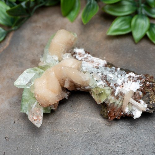 Green Apophyllite with Stilbite and Scolocite #7