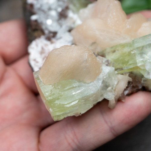 Green Apophyllite with Stilbite and Scolocite #7