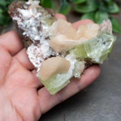 Green Apophyllite with Stilbite and Scolocite #7