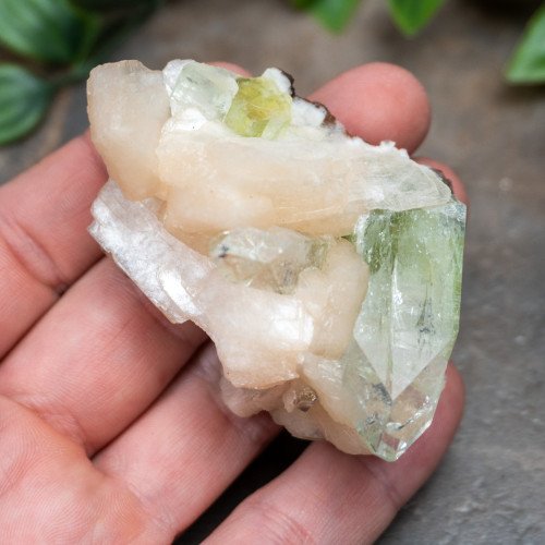 Green Apophyllite with Stilbite and Scolocite #5