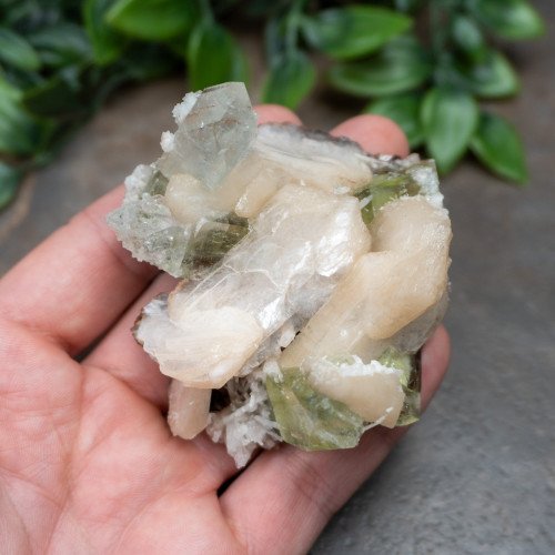 Green Apophyllite with Stilbite and Scolocite #3