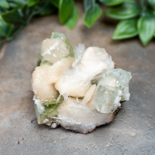 Green Apophyllite with Stilbite and Scolocite #3