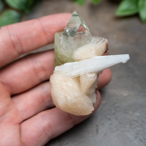 Green Apophyllite with Stilbite and Scolocite #1