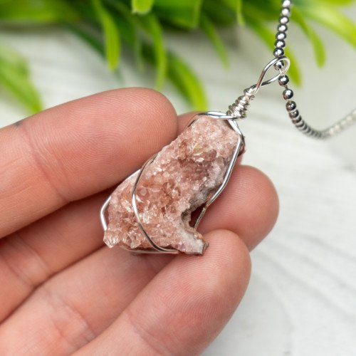 Druzy Pink Amethyst Wire Wrap #1