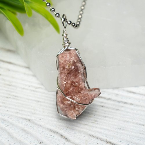 Druzy Pink Amethyst Wire Wrap #1