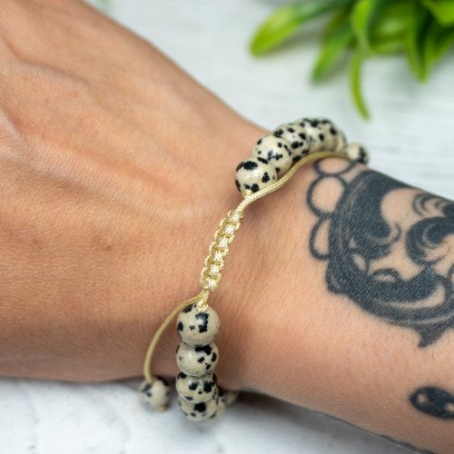 Adjustable Dalmatian Jasper Bracelet 8mm