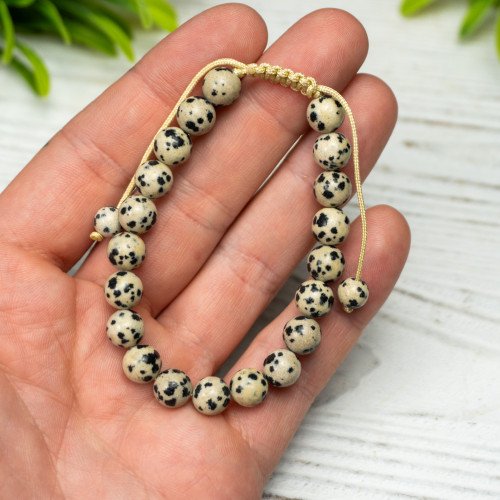 Adjustable Dalmatian Jasper Bracelet 8mm